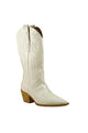  - HANAN-EMBROIDERY WESTERN BOOTS - WHITE - Cultured Cloths Apparel