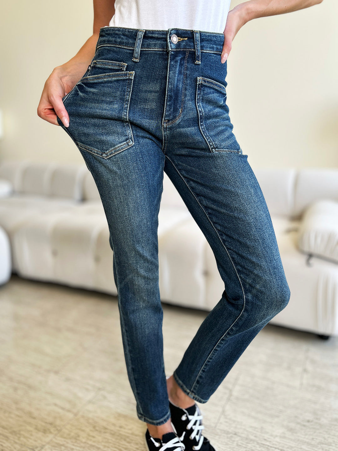 Denim - Judy Blue Full Size High Waist Skinny Jeans -  - Cultured Cloths Apparel