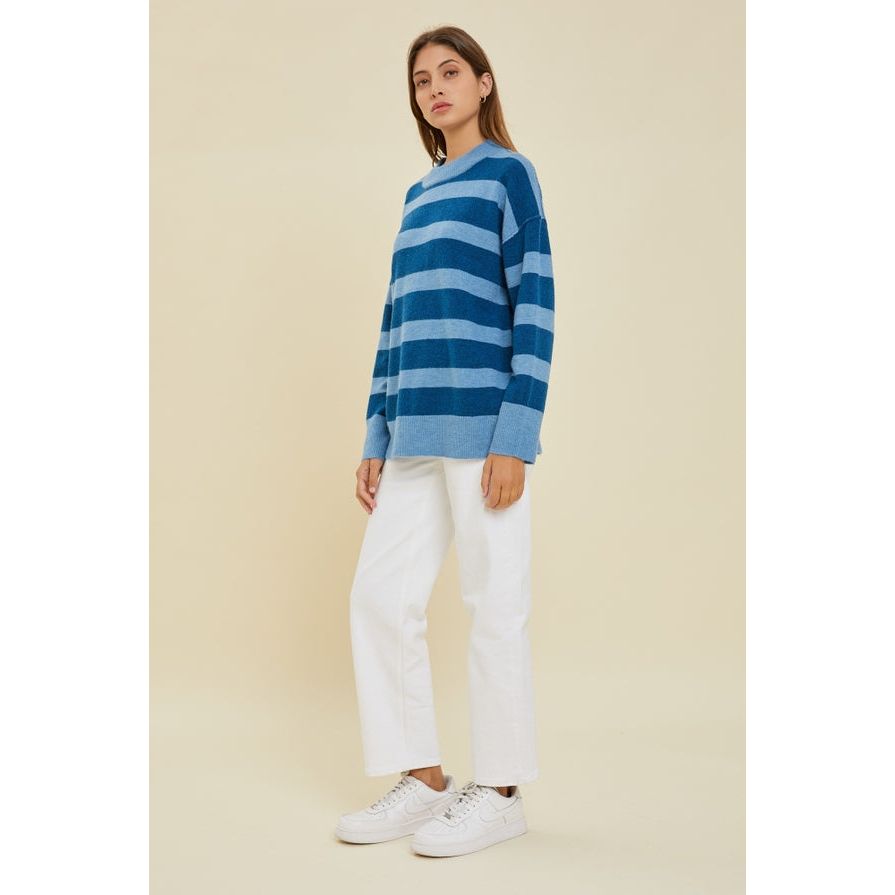 Women's Sweaters - Striped & Comfy Sweater -  - Cultured Cloths Apparel