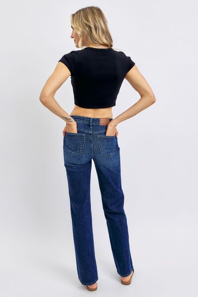 Denim - Judy Blue Tummy Control Straight Jeans - - Cultured Cloths Apparel