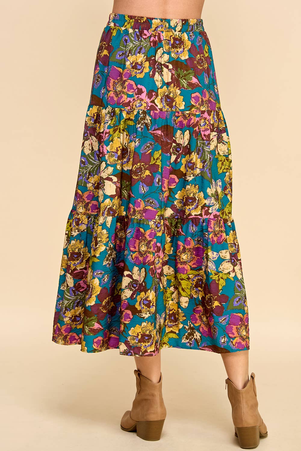 Women's Skirts - Floral Printed Three Layered Skirt -  - Cultured Cloths Apparel