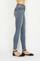 Denim - Judy Blue Full Size Tummy Control Vintage Wash Hem Destroy Skinny Jeans -  - Cultured Cloths Apparel