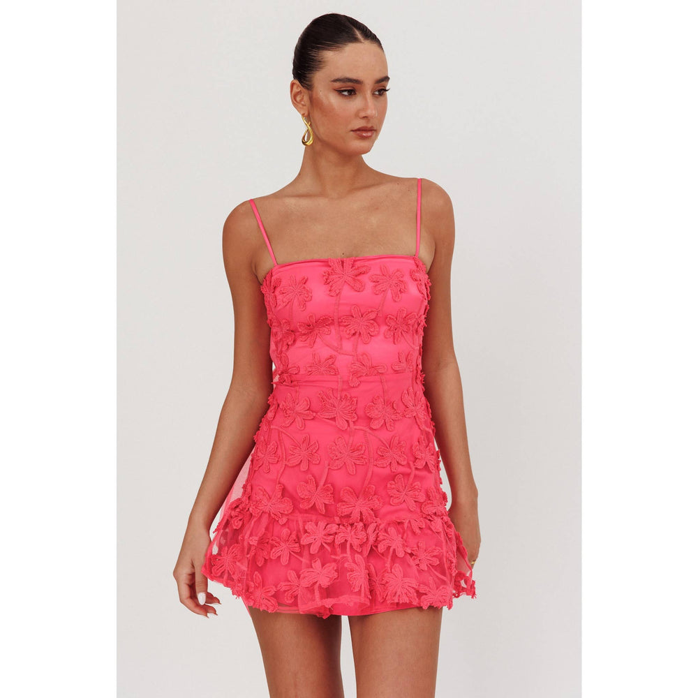 Women's Dresses - SLEEVELESS ORGANZA MINI DRESS - PINK - Cultured Cloths Apparel