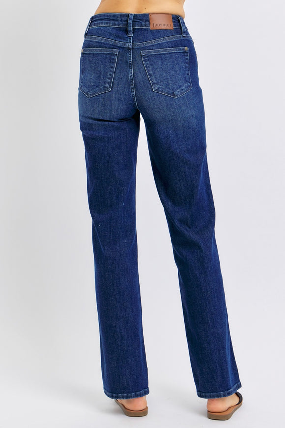 Denim - Judy Blue Full Size High Waist Tummy Control Straight Jeans -  - Cultured Cloths Apparel