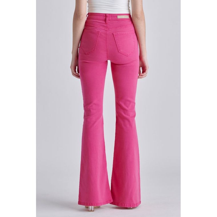 Denim - Cello High Rise Super Flare with Clean Hem Pink -  - Cultured Cloths Apparel