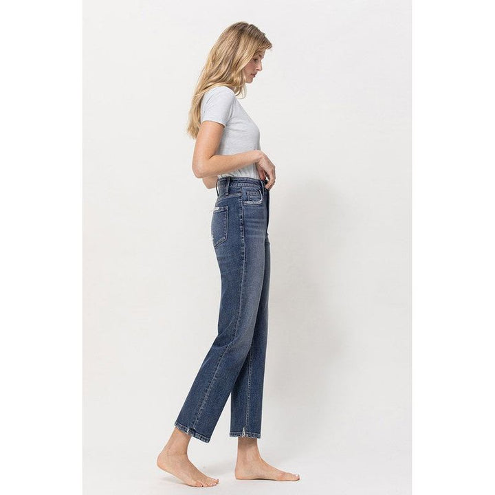 Denim - Distressed High Rise Stretch Ankle Straight -  - Cultured Cloths Apparel