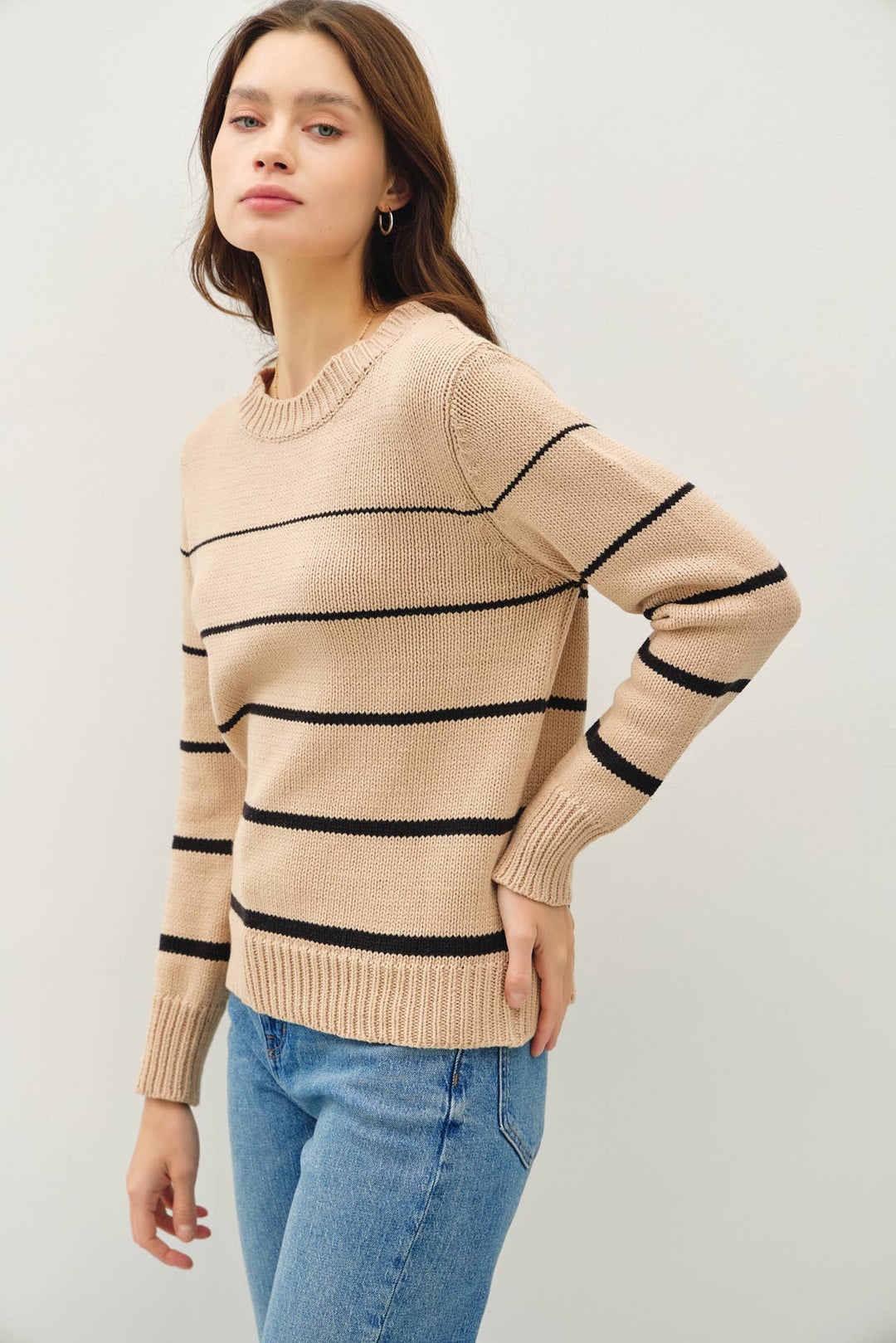 Women's Sweaters - GRADIENT WIDTH STRIPE SWEATER -  - Cultured Cloths Apparel