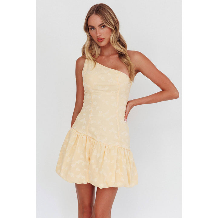 Women's Dresses - ONE SHOULDER TIED MINI DRESS - - Cultured Cloths Apparel