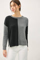 Women's Sweaters - COLOR BLOCKED BASIC ROUND NECK SWEATER -  - Cultured Cloths Apparel