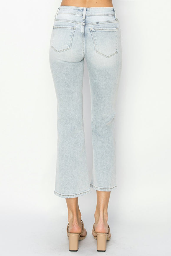 Denim - RISEN Full Size Mid Rise Cropped Flare Jeans -  - Cultured Cloths Apparel