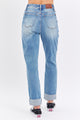 Denim - Judy Blue Full Size Distressed Straight Jeans with Patch Pockets -  - Cultured Cloths Apparel