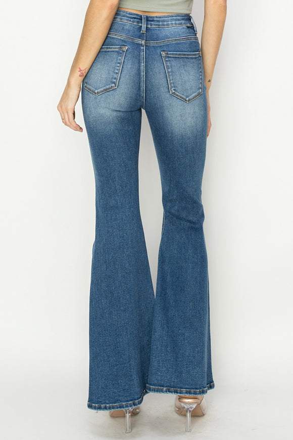 Denim - RISEN Full Size High Rise Front Seam Detailed Flare Jeans -  - Cultured Cloths Apparel