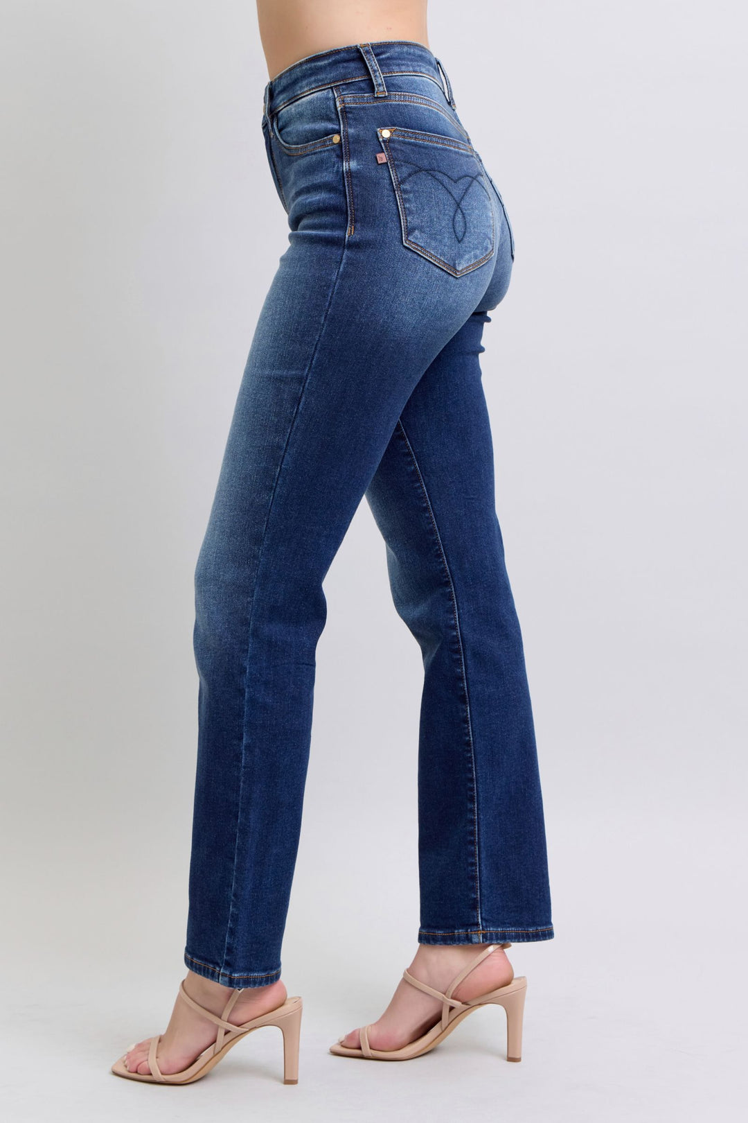 Denim - Judy Blue Full Size Washed Straight Leg Jeans with Pockets - - Cultured Cloths Apparel