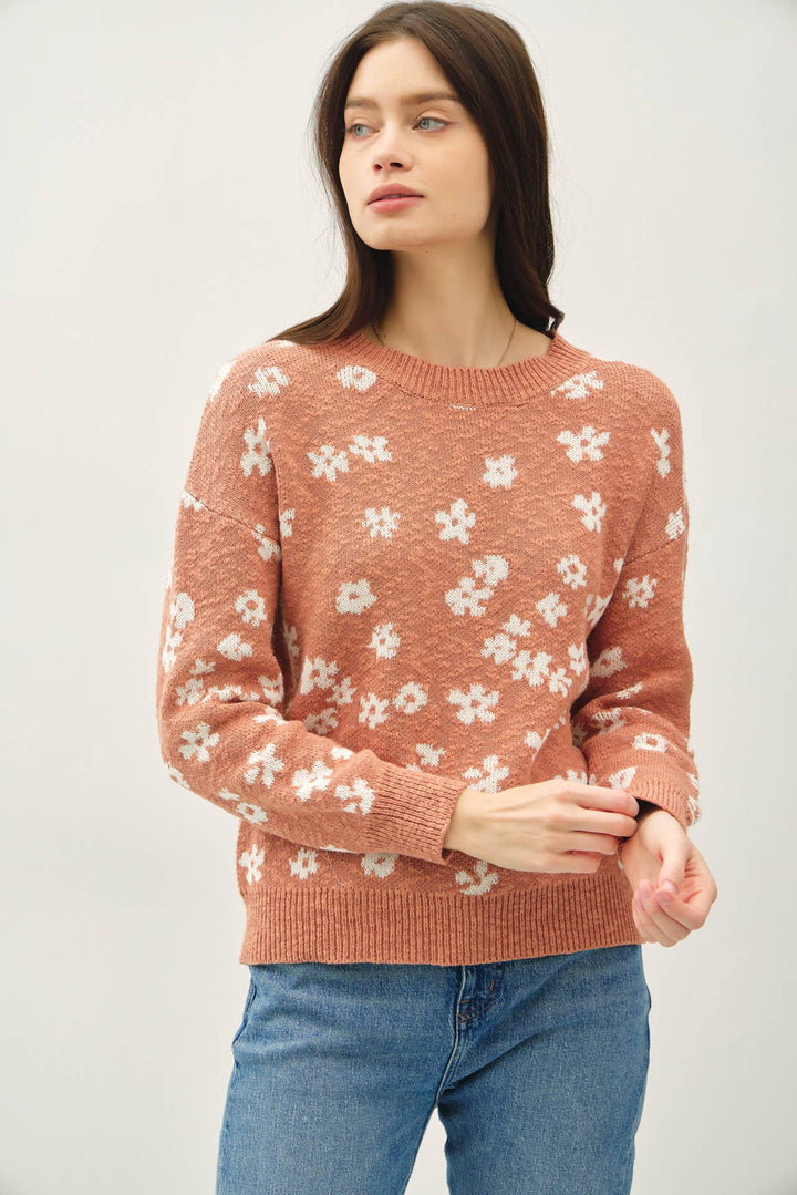 Women's Sweaters - FLORAL SWEATER TOP - - Cultured Cloths Apparel