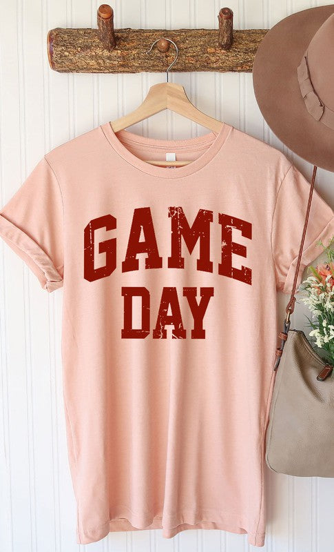 Graphic T-Shirts - Vintage Game Day Graphic Tee - Heather Peach - Cultured Cloths Apparel