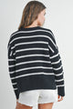 Women's Sweaters - BOAT NECK STRIPED KNIT SWEATER -  - Cultured Cloths Apparel