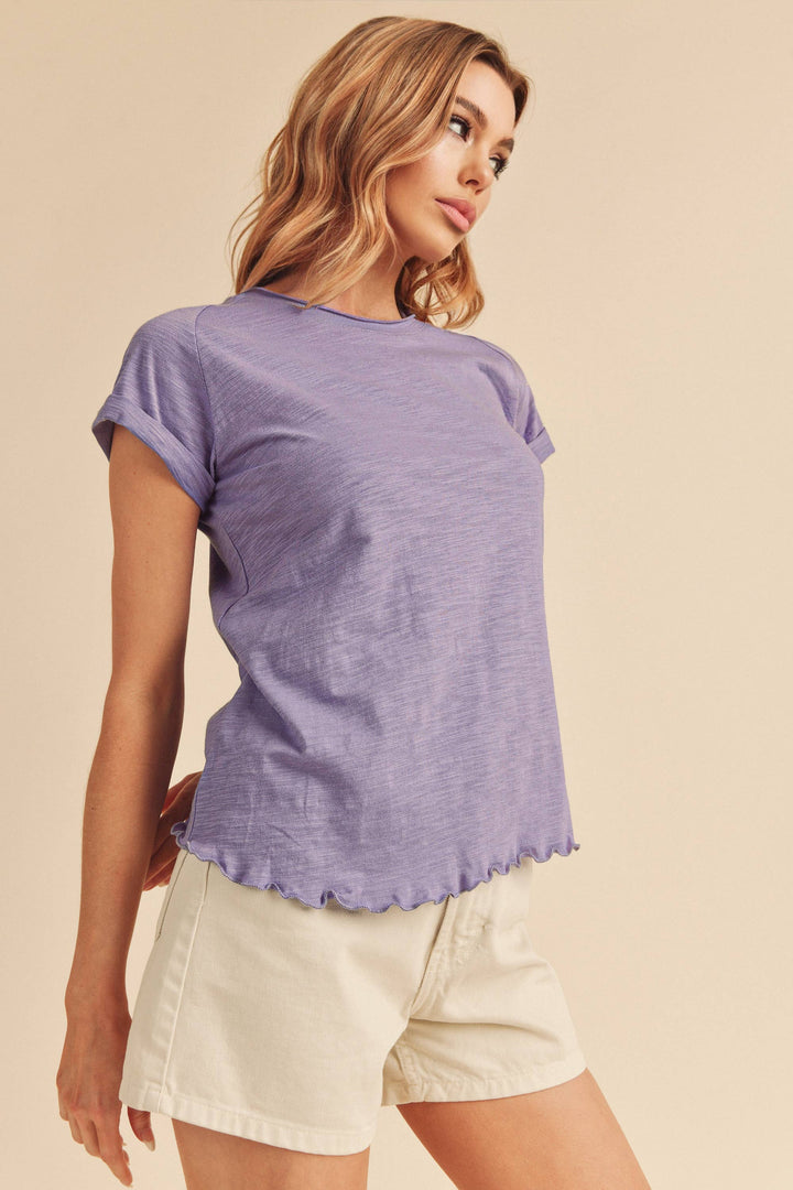 Women's Short Sleeve - Gwen Tee Shirt - Lilac - Cultured Cloths Apparel