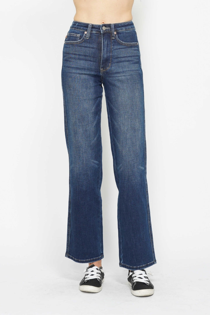 Denim - 88869 Judy Blue Full Size High Waist Tummy Control Jeans - Dark - Cultured Cloths Apparel