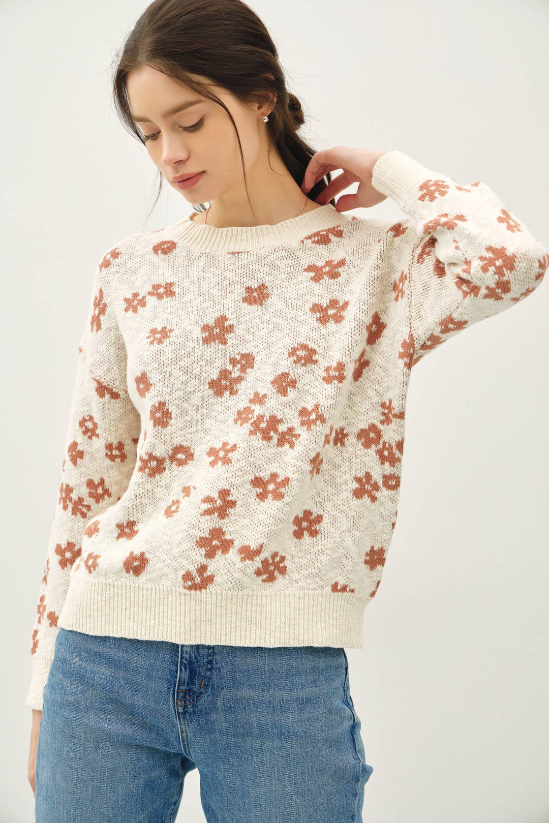 Women's Sweaters - FLORAL SWEATER TOP - - Cultured Cloths Apparel