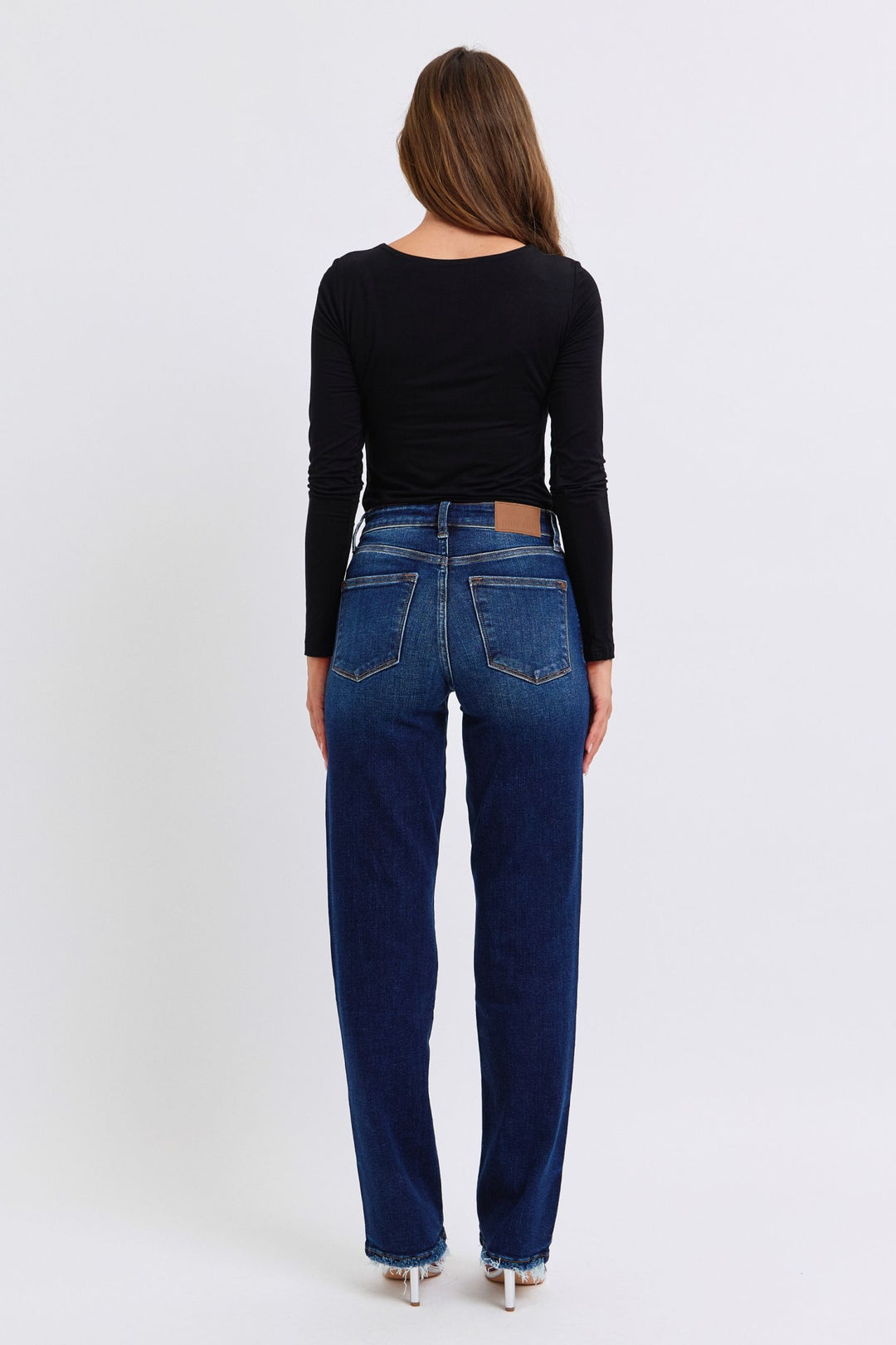 Denim - Judy Blue Full Size Raw Hem Straight Leg Jeans -  - Cultured Cloths Apparel