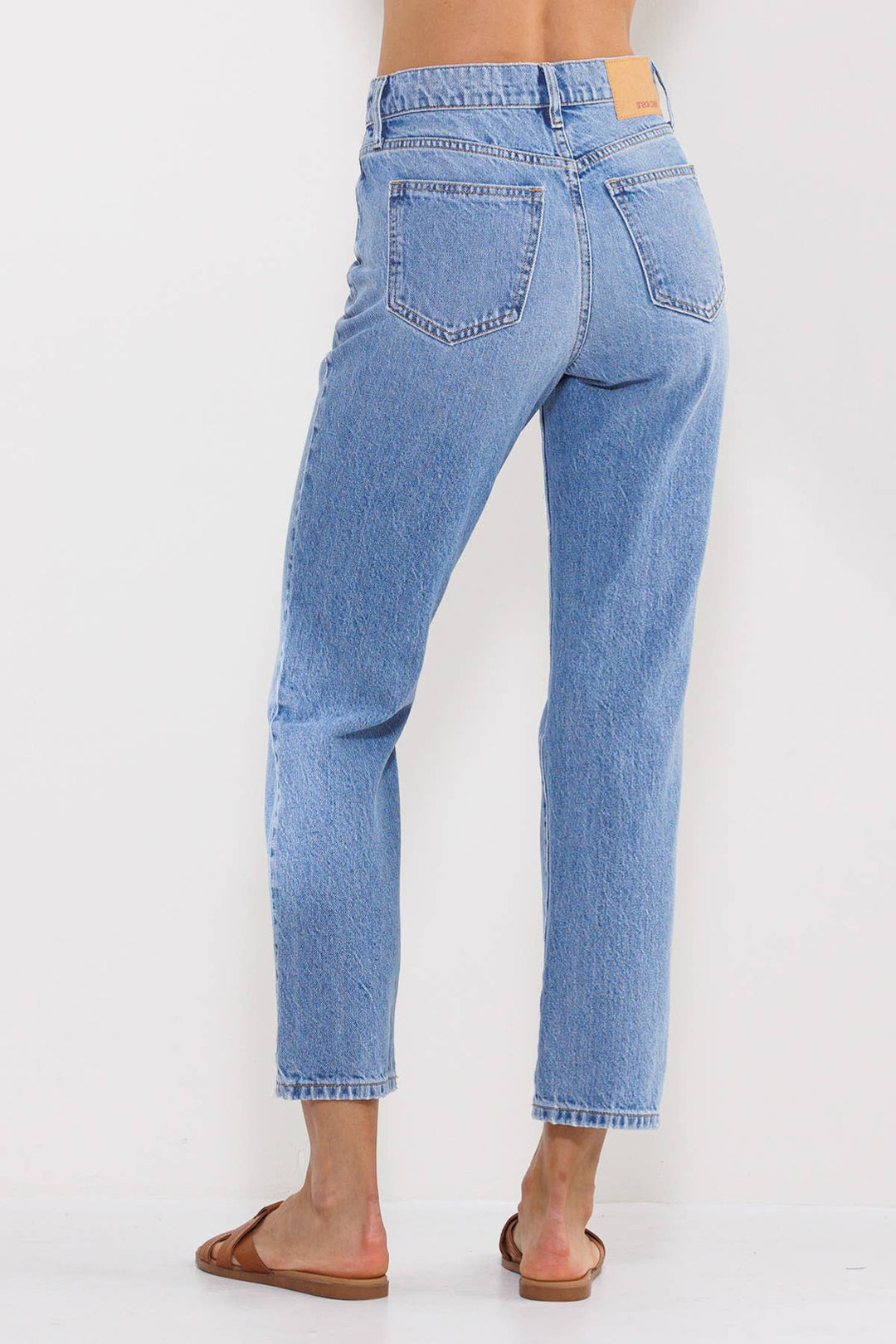 Denim - HIGH RISE SLIM STRAIGHT JEANS IN MEDIUM LIGHT -  - Cultured Cloths Apparel