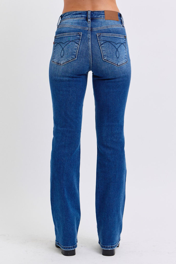 Denim - Judy Blue Full Size Mid-Rise Bootcut Jeans with Pockets - - Cultured Cloths Apparel