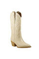  - HANAN-EMBROIDERY WESTERN BOOTS - CREAM - Cultured Cloths Apparel