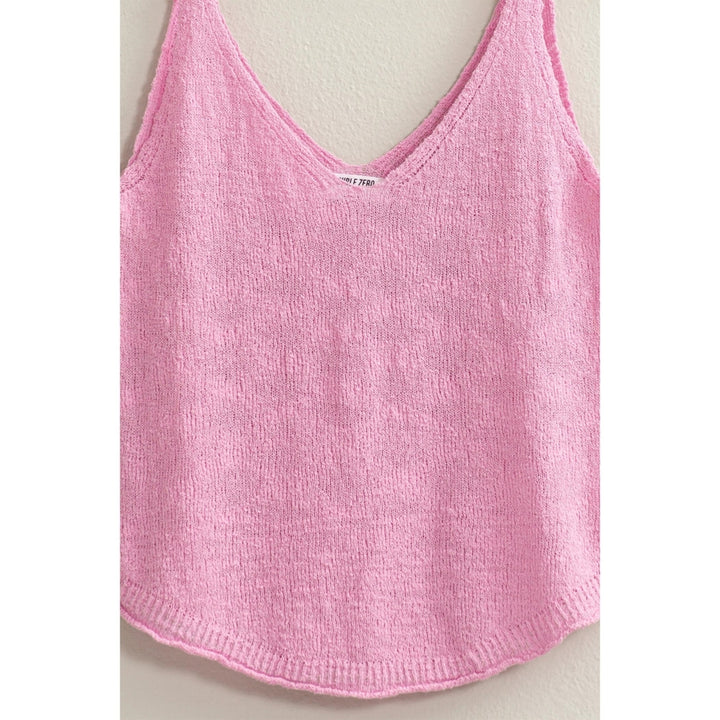 Women's Sleeveless - Try Your Luck V Neck Sleeveless Top - Pink - Cultured Cloths Apparel