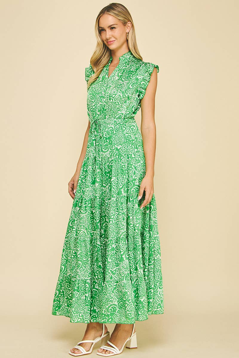 Women's Dresses - PAISLEY PRINT MAXI DRESS - - Cultured Cloths Apparel