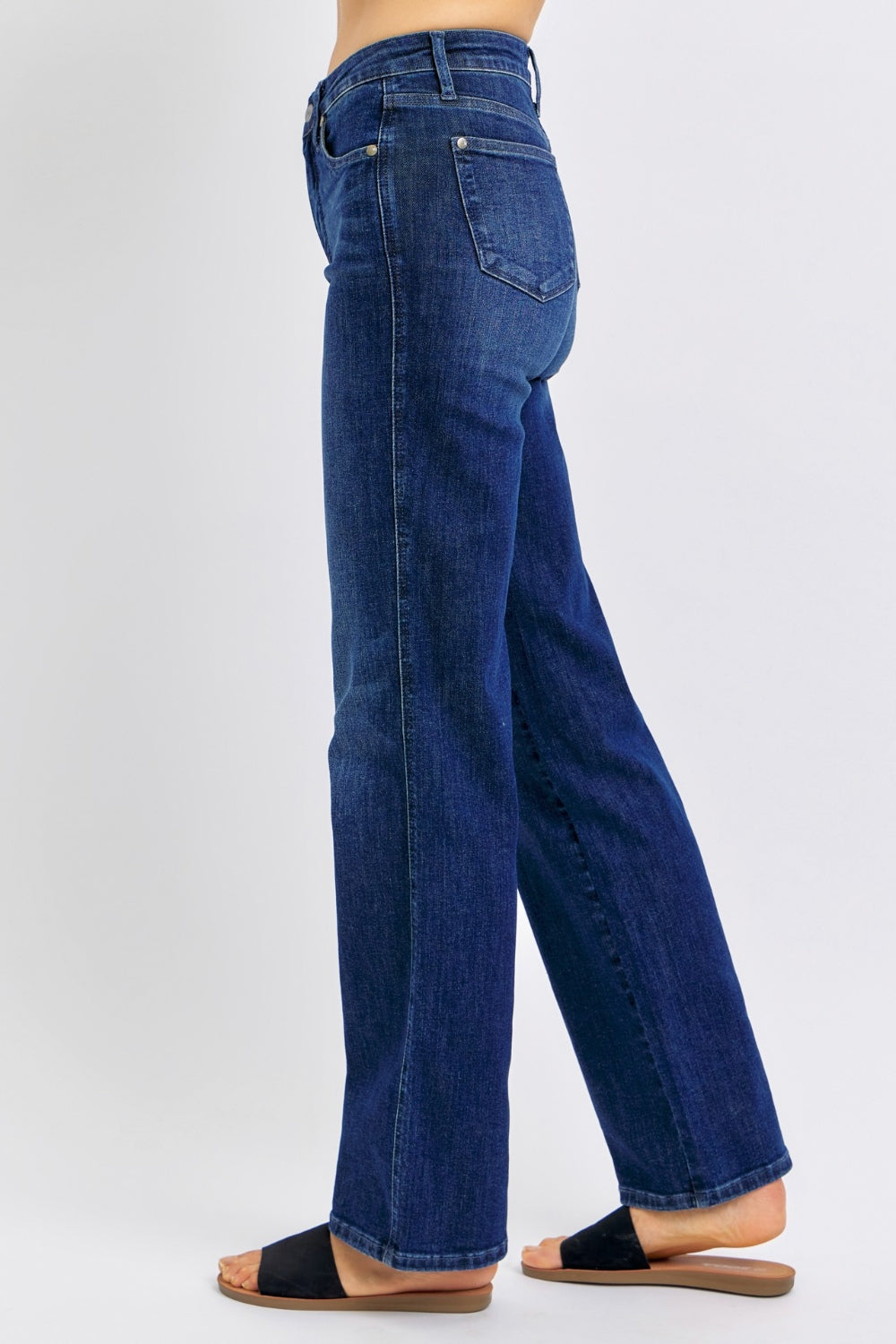 Denim - Judy Blue Full Size High Waist Tummy Control Straight Jeans -  - Cultured Cloths Apparel