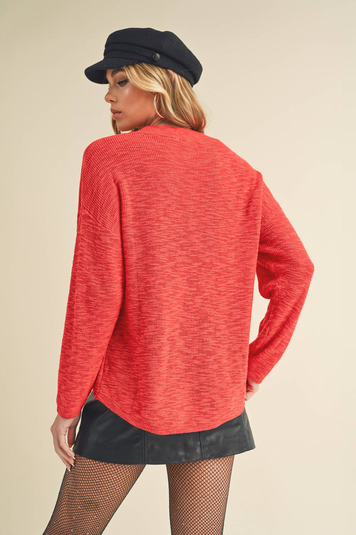 Women's Sweaters - Rayla Knit Sweater - Strawberry Spritz - Cultured Cloths Apparel