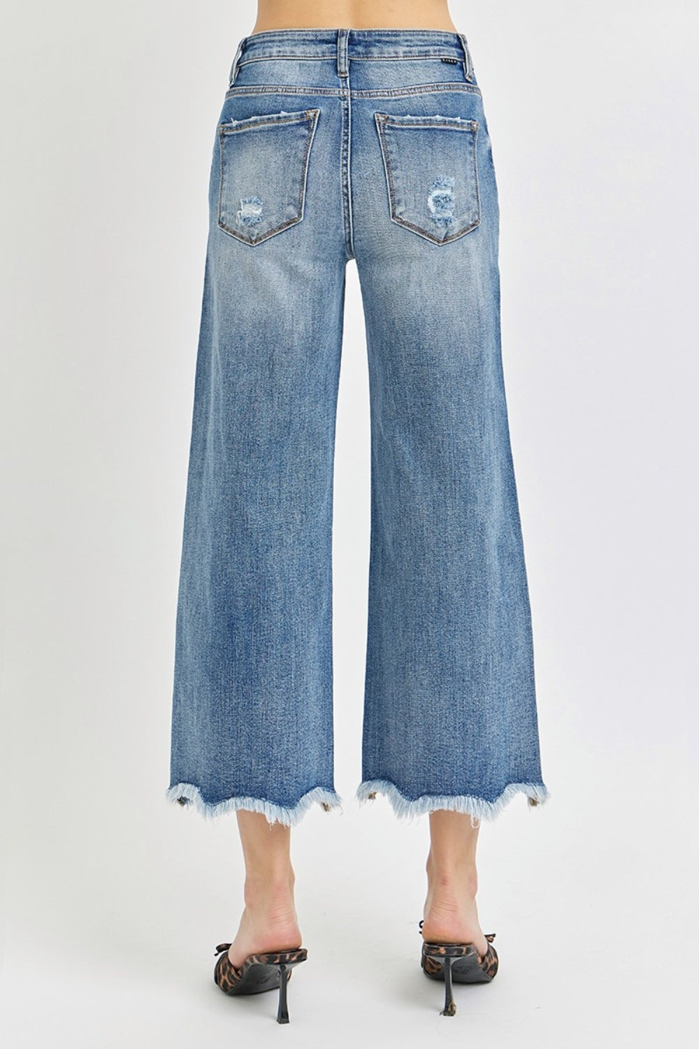 Denim - Risen High Rise Cropped Flare Jeans -  - Cultured Cloths Apparel