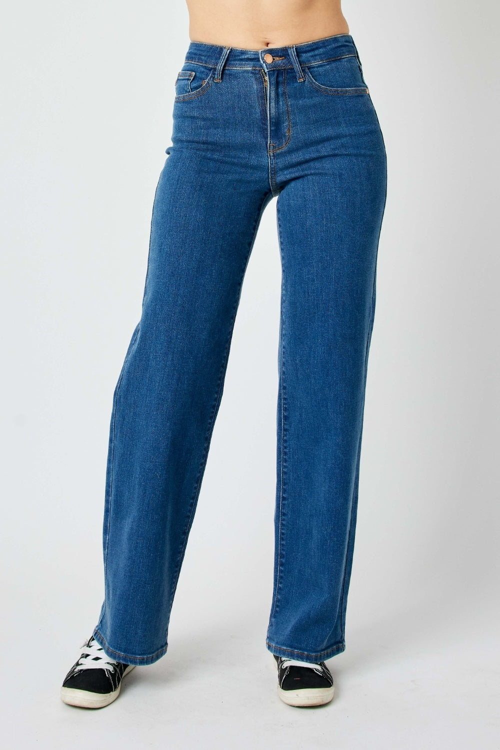 Denim - Judy Blue Full Size High Rise Straight Jeans -  - Cultured Cloths Apparel