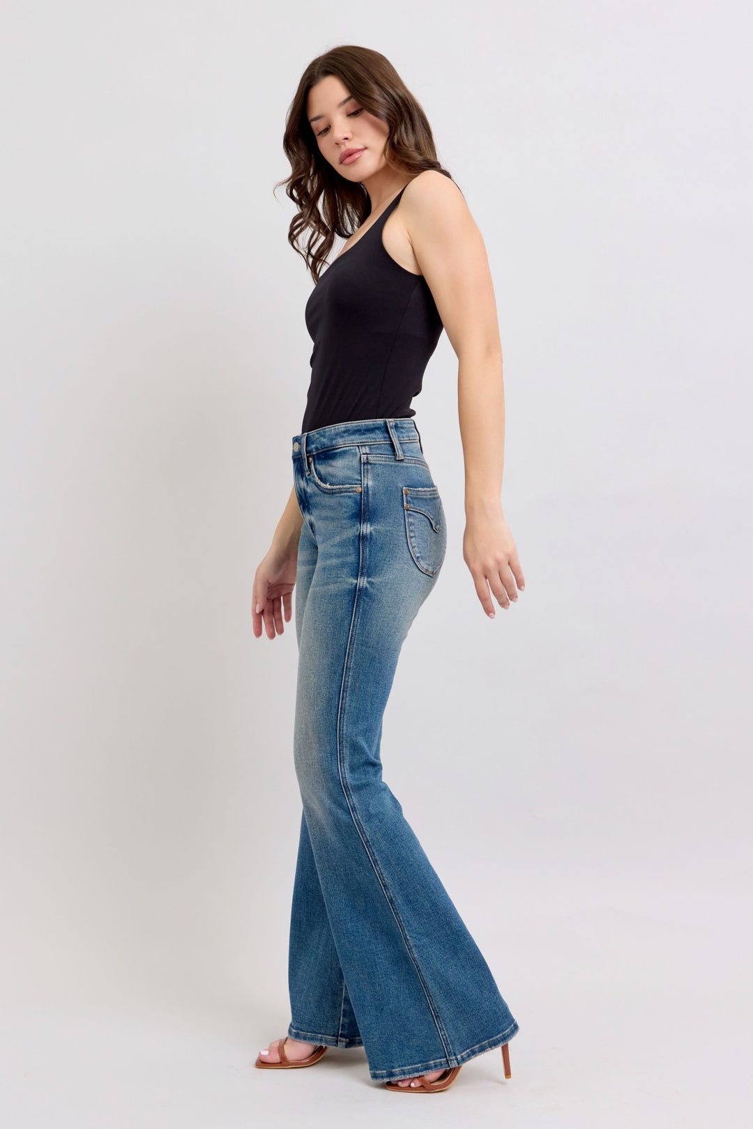 Denim - Judy Blue MR Tummy Control Vintage Wash Jeans - - Cultured Cloths Apparel