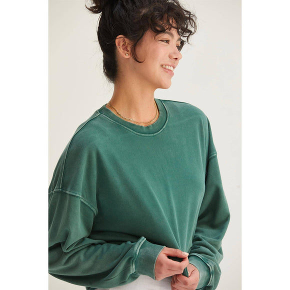 Women's Long Sleeve - CROPPED CREWNECK SWEATSHIRT WITH RAW HEM -  - Cultured Cloths Apparel