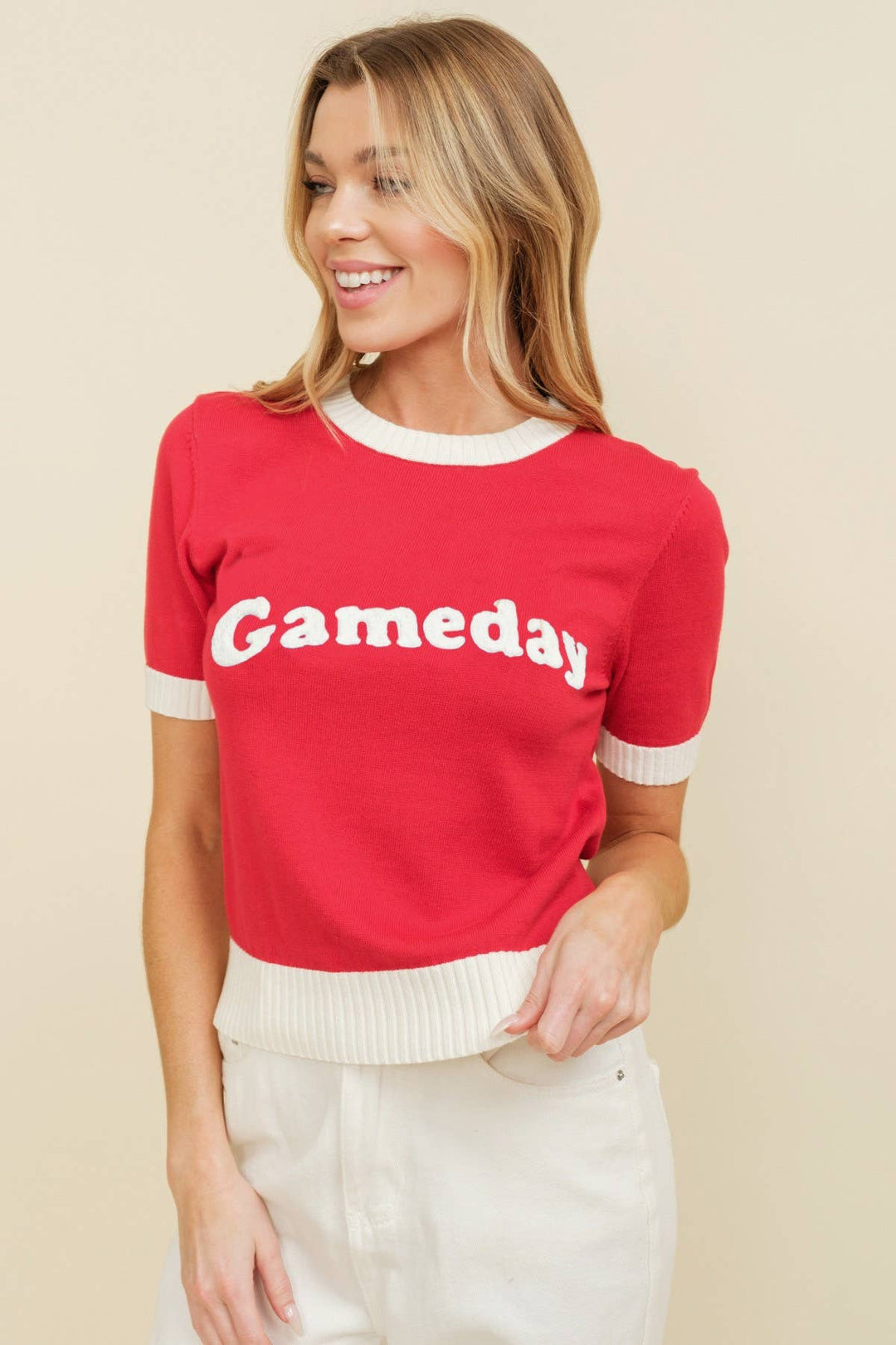 Women's Sweaters - Perfect "GAMEDAY" Sweater Top - Red - Cultured Cloths Apparel