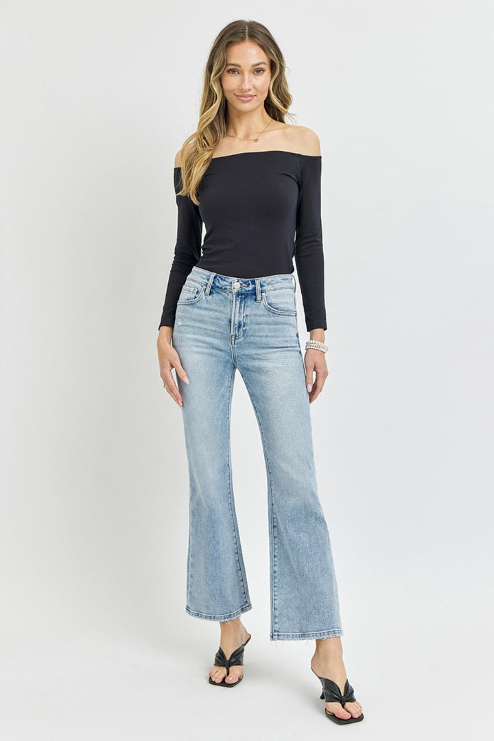 Denim - RISEN Full Size High Rise Ankle Flare Jeans -  - Cultured Cloths Apparel