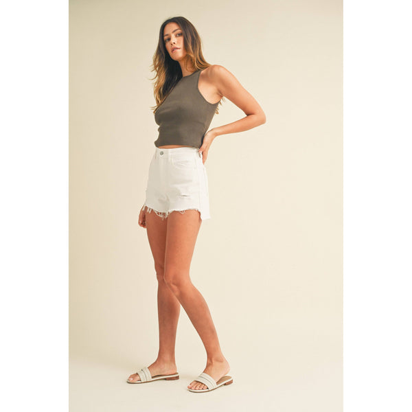 Women's Shorts - White Vintage Frayed Hem Short -  - Cultured Cloths Apparel