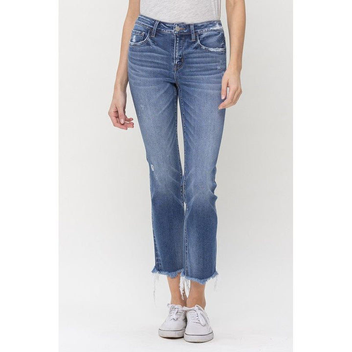 Denim - Mid Rise Crop Slim Straight Jeans -  - Cultured Cloths Apparel