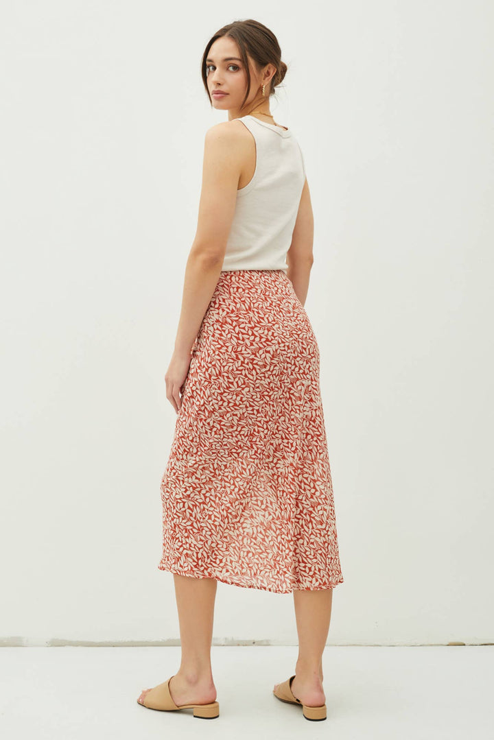 Women's Skirts - PRINT DRAPED SIDE KNOT MIDI SKIRT -  - Cultured Cloths Apparel