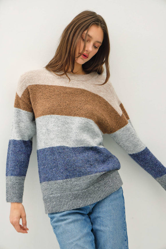 Women's Sweaters - WOOL BLEND COLOR GRADIENT SWEATER -  - Cultured Cloths Apparel