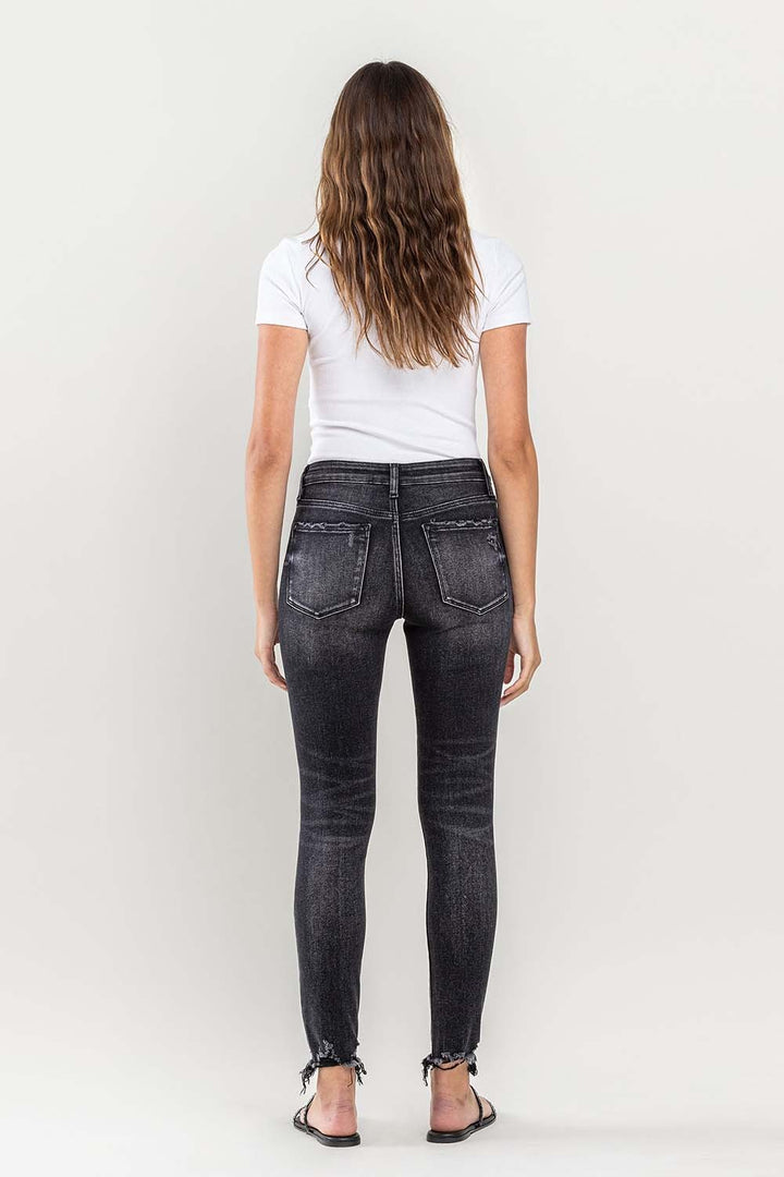 Denim - Lovervet Raw Hem Cropped Skinny Jeans -  - Cultured Cloths Apparel