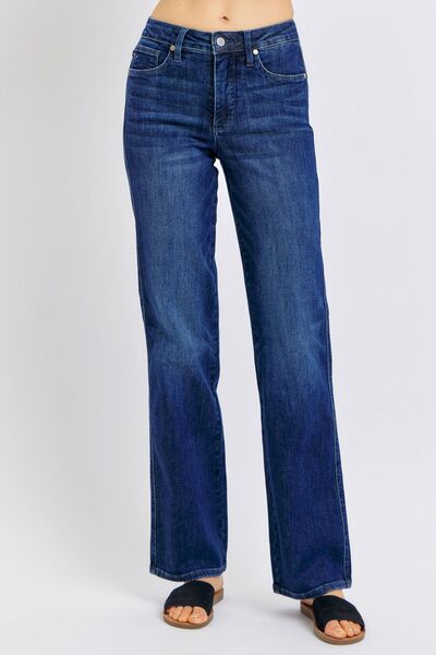 Denim - Judy Blue Tummy Control Straight Jeans - - Cultured Cloths Apparel