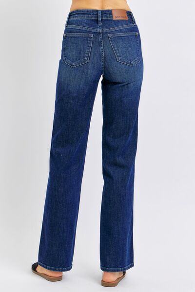 Denim - Judy Blue Tummy Control Straight Jeans - - Cultured Cloths Apparel