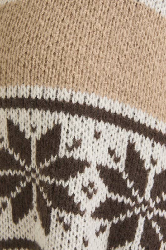 Outerwear - Long Sleeve Collared Fair Isle Sweater Jacket -  - Cultured Cloths Apparel