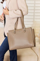 Handbags - David Jones Medium Work Tote Bag - TAUPE - Cultured Cloths Apparel