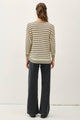 Women's Sweaters - LIGHT STRIPED WAFFLE KNIT DOLMAN SLEEVE SWEATER -  - Cultured Cloths Apparel