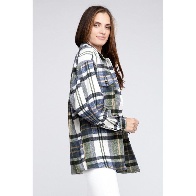 Women's Long Sleeve - Textured Shirts With Big Checkered Point -  - Cultured Cloths Apparel