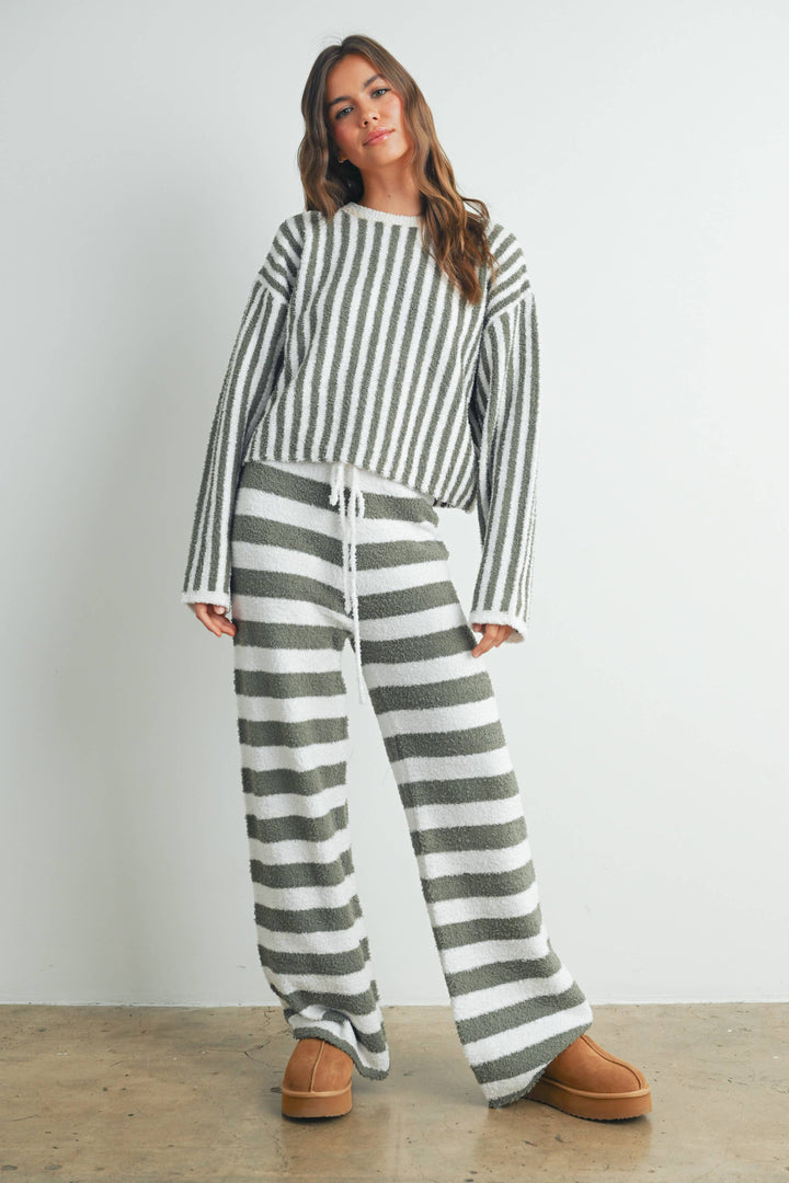 Athleisure - STRIPED DRAWSTRING PANTS -  - Cultured Cloths Apparel