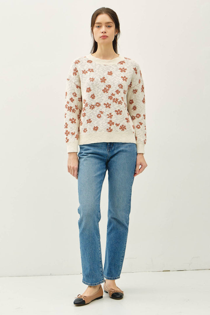 Women's Sweaters - FLORAL SWEATER TOP - - Cultured Cloths Apparel